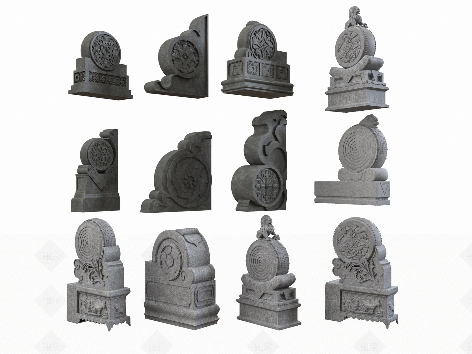 中式雕花3D模型下载【ID:1170139380】