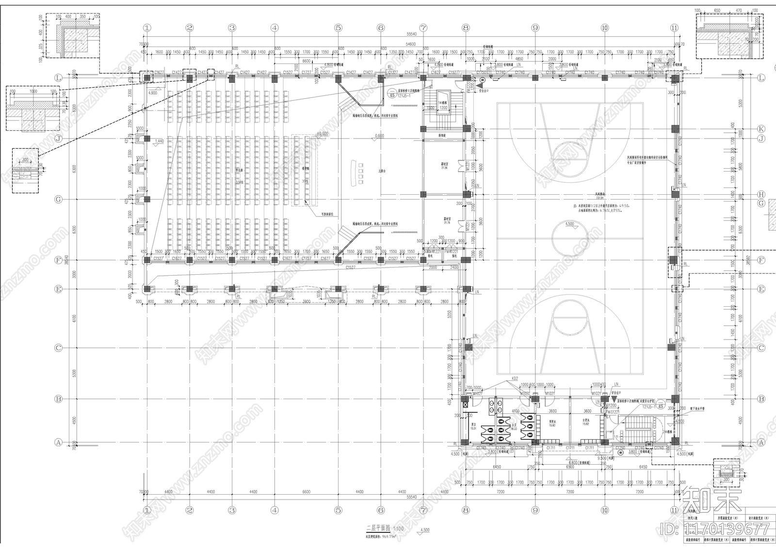 现代学校建筑cad施工图下载【ID:1170139677】