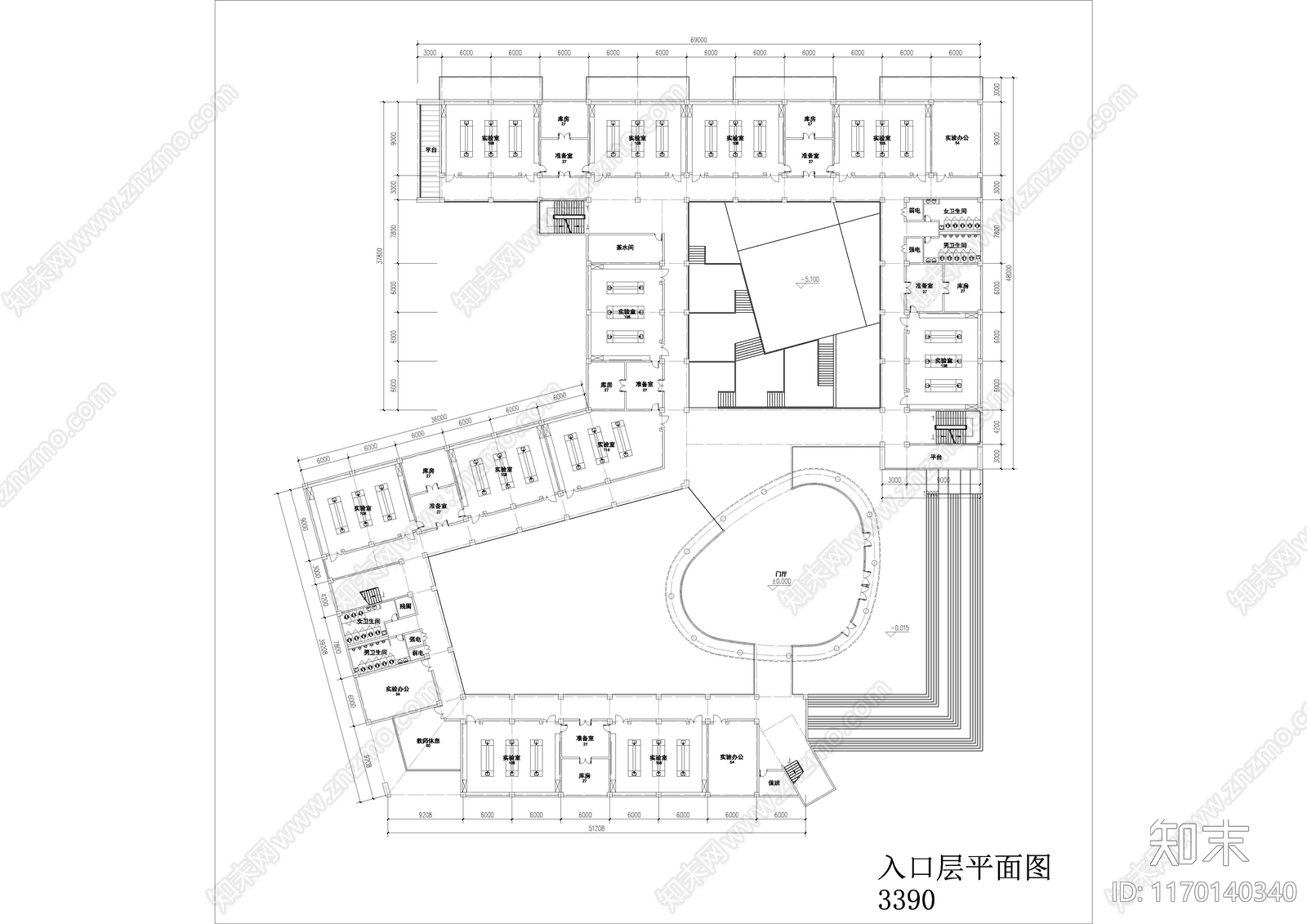 现代学校建筑cad施工图下载【ID:1170140340】