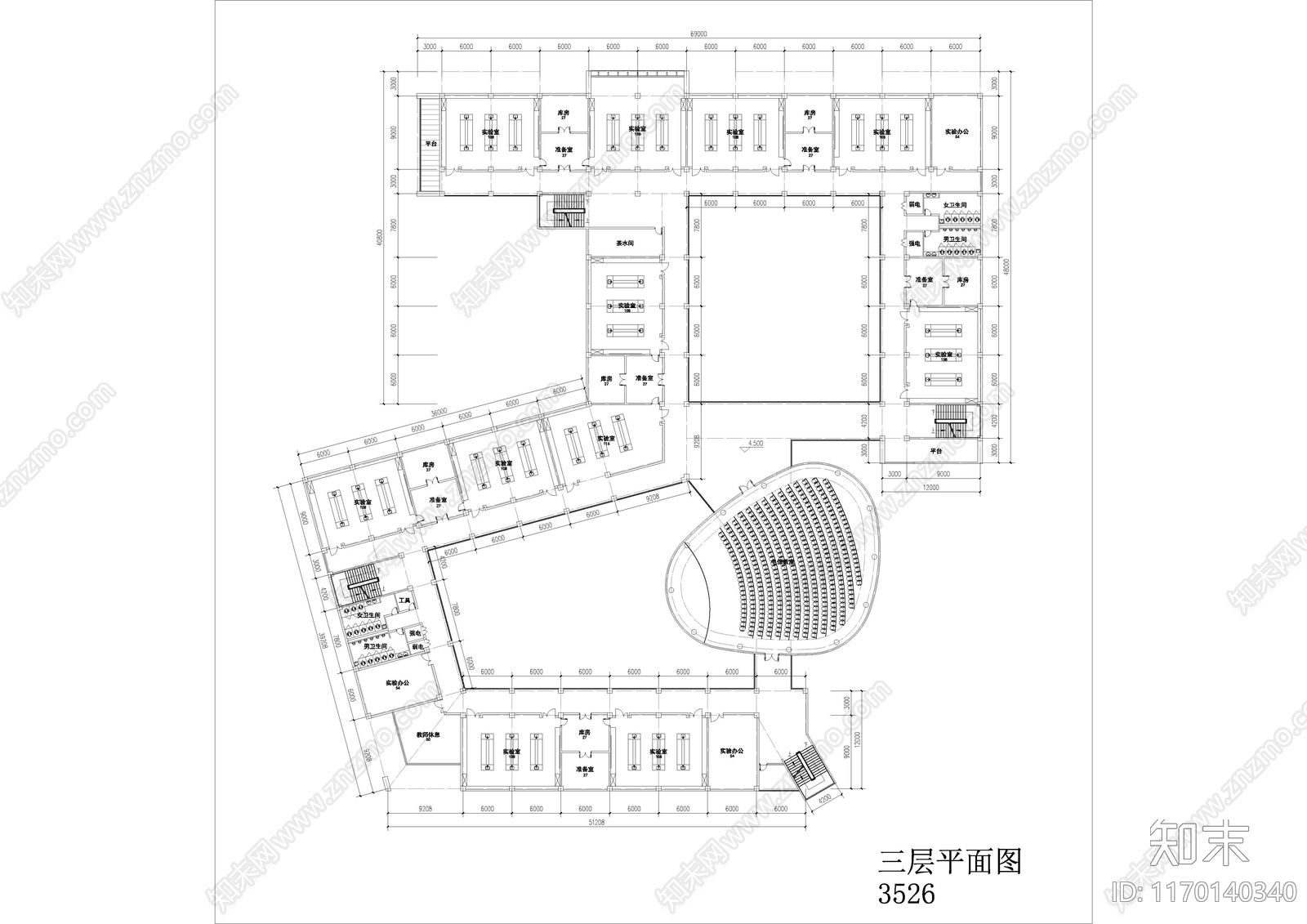 现代学校建筑cad施工图下载【ID:1170140340】