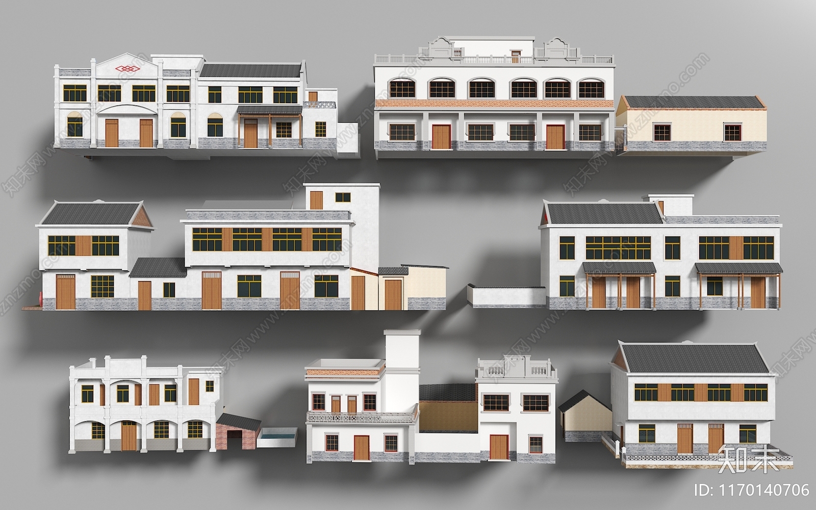 新中式其他建筑外观3D模型下载【ID:1170140706】