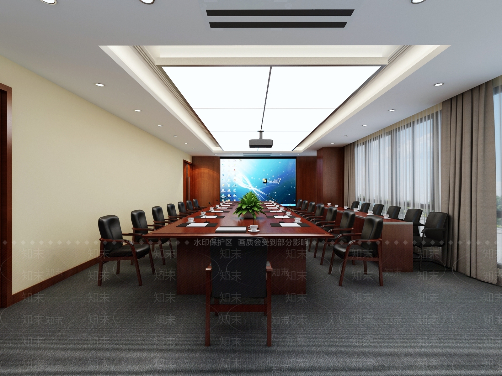 现代新中式会议室3D模型下载【ID:1170142905】
