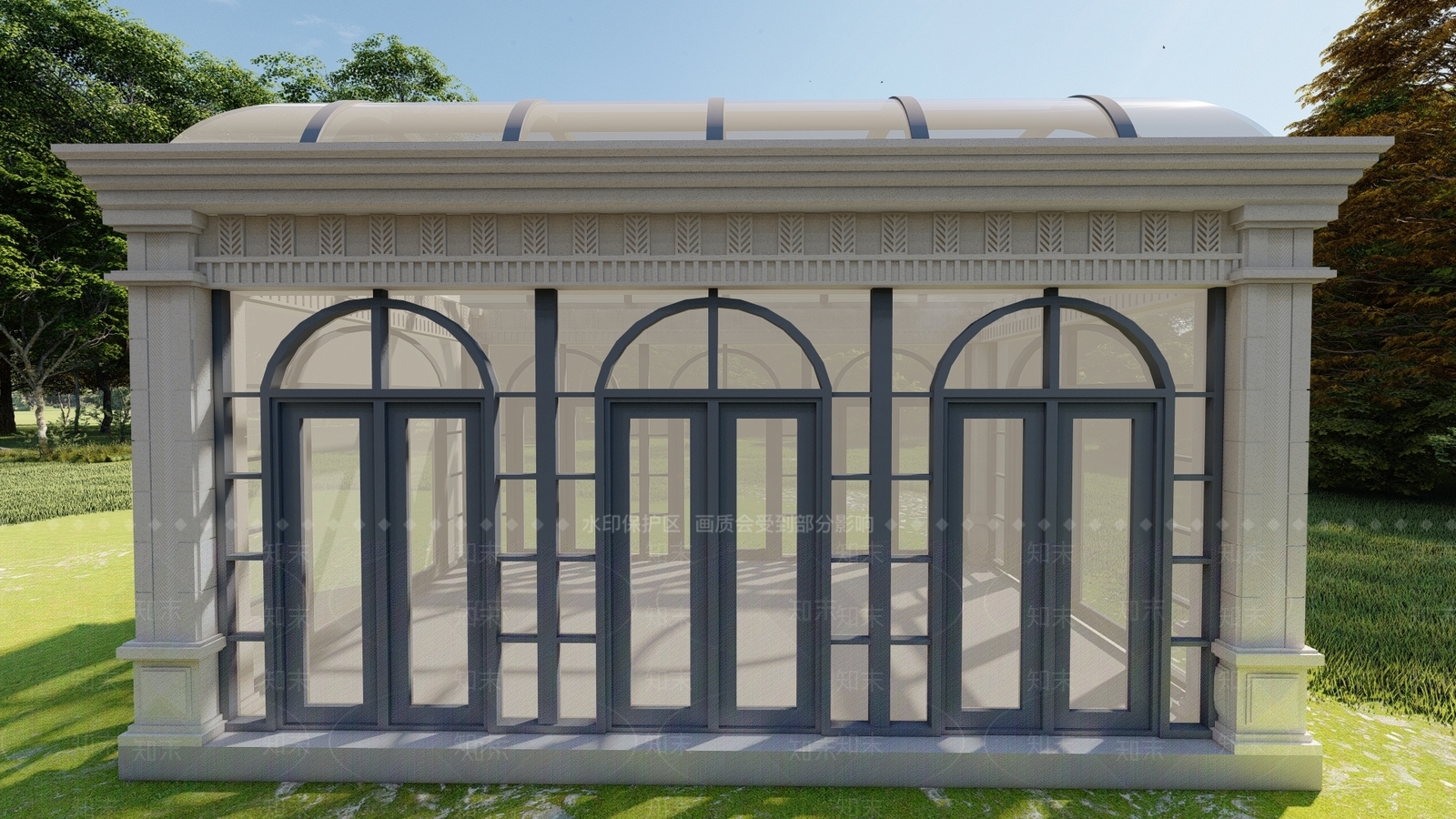 法式亭子SU模型下载【ID:1170897646】