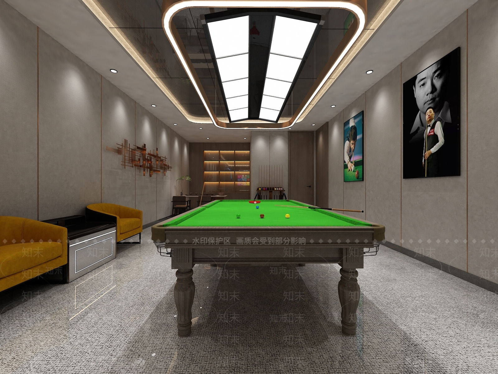 现代台球室3D模型下载【ID:1214722862】