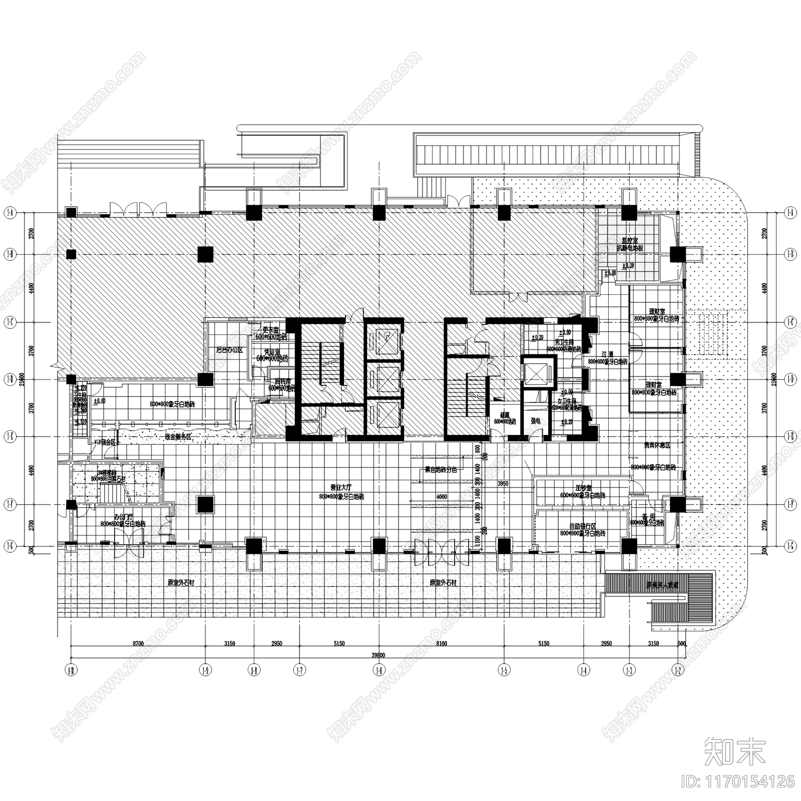 现代银行施工图下载【ID:1170154126】