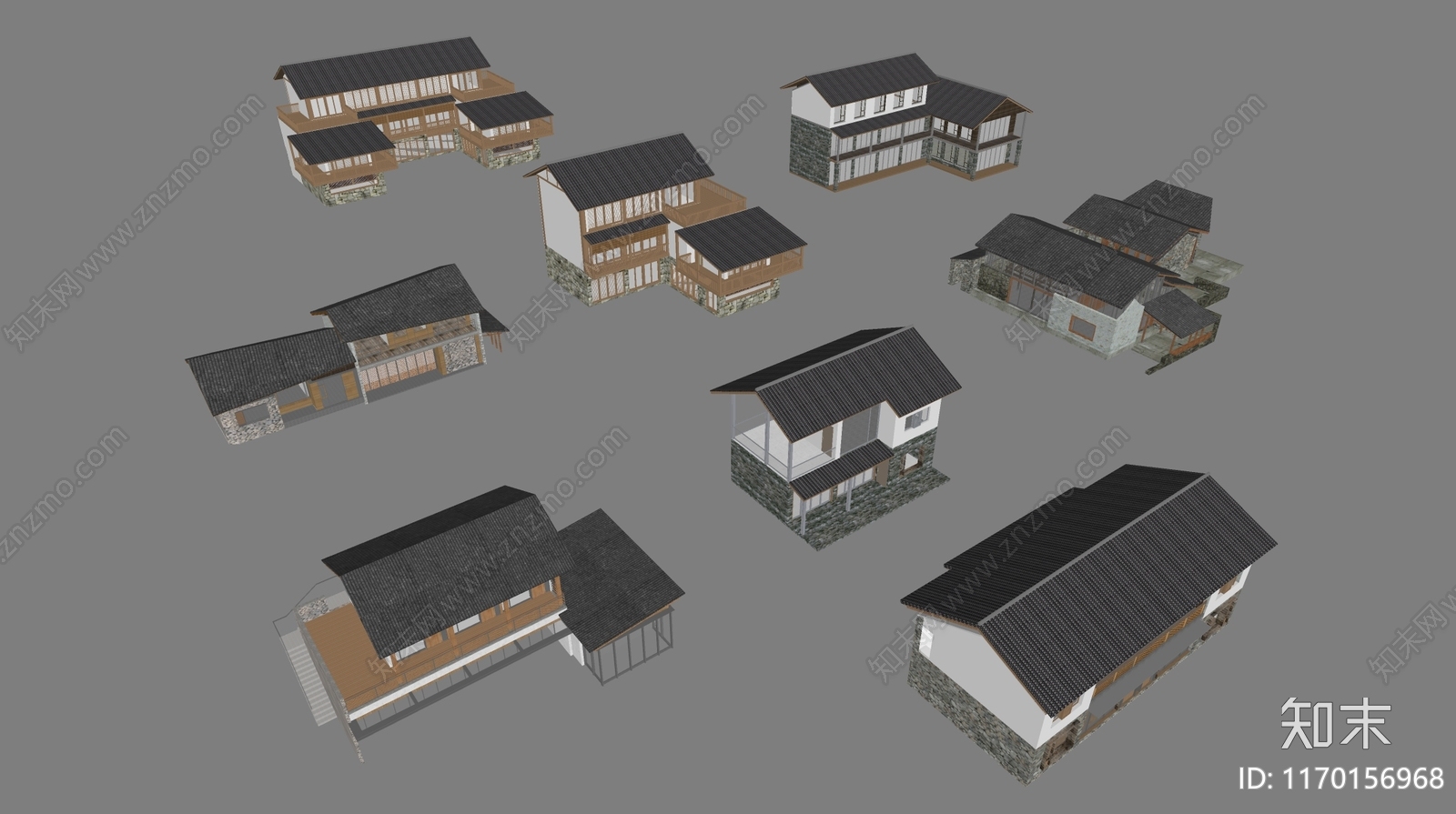 新中式其他农业建筑SU模型下载【ID:1170156968】