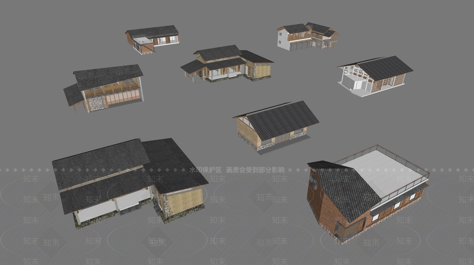 新中式其他农业建筑SU模型下载【ID:1170157078】