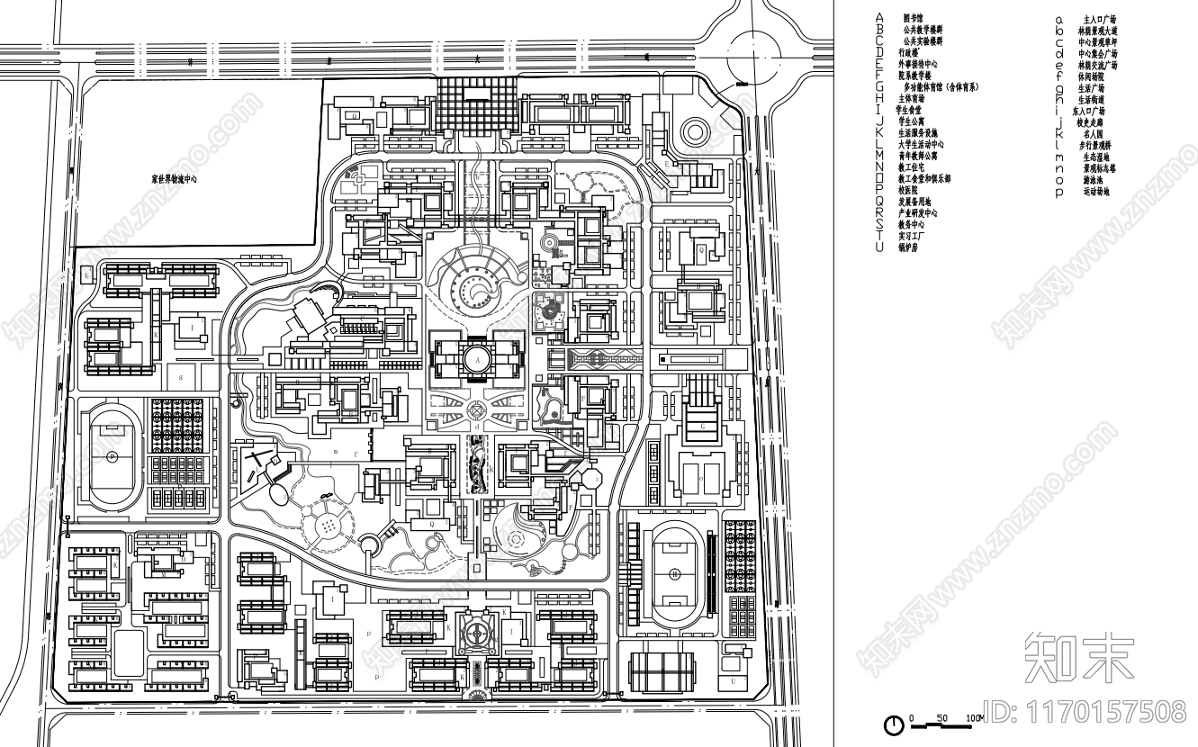 现代学校建筑cad施工图下载【ID:1170157508】