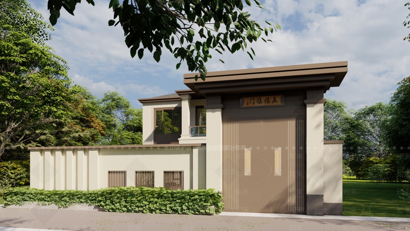 新中式别墅SU模型下载【ID:1170441811】