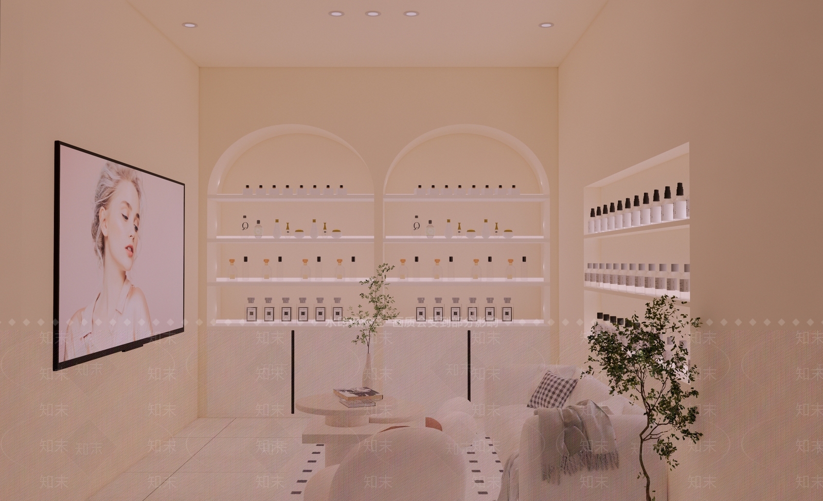 奶油美妆店SU模型下载【ID:1170158611】
