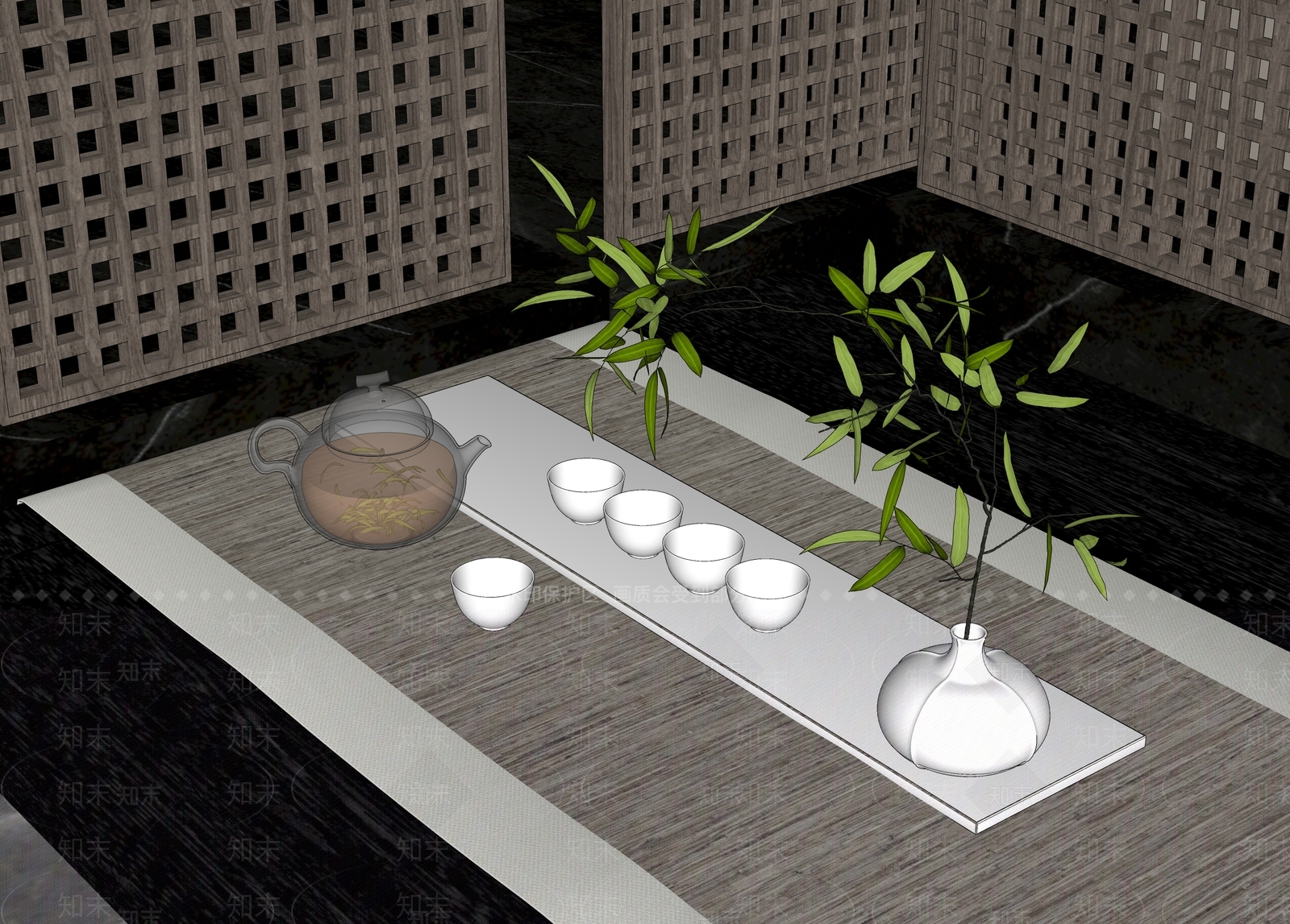 茶具SU模型下载【ID:1170158959】