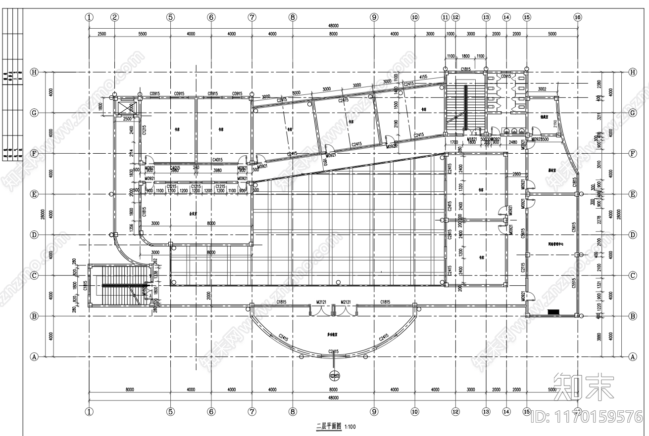 现代行政机构建筑施工图下载【ID:1170159576】