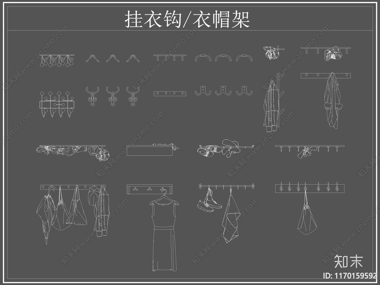 现代综合软装摆件图库施工图下载【ID:1170159592】