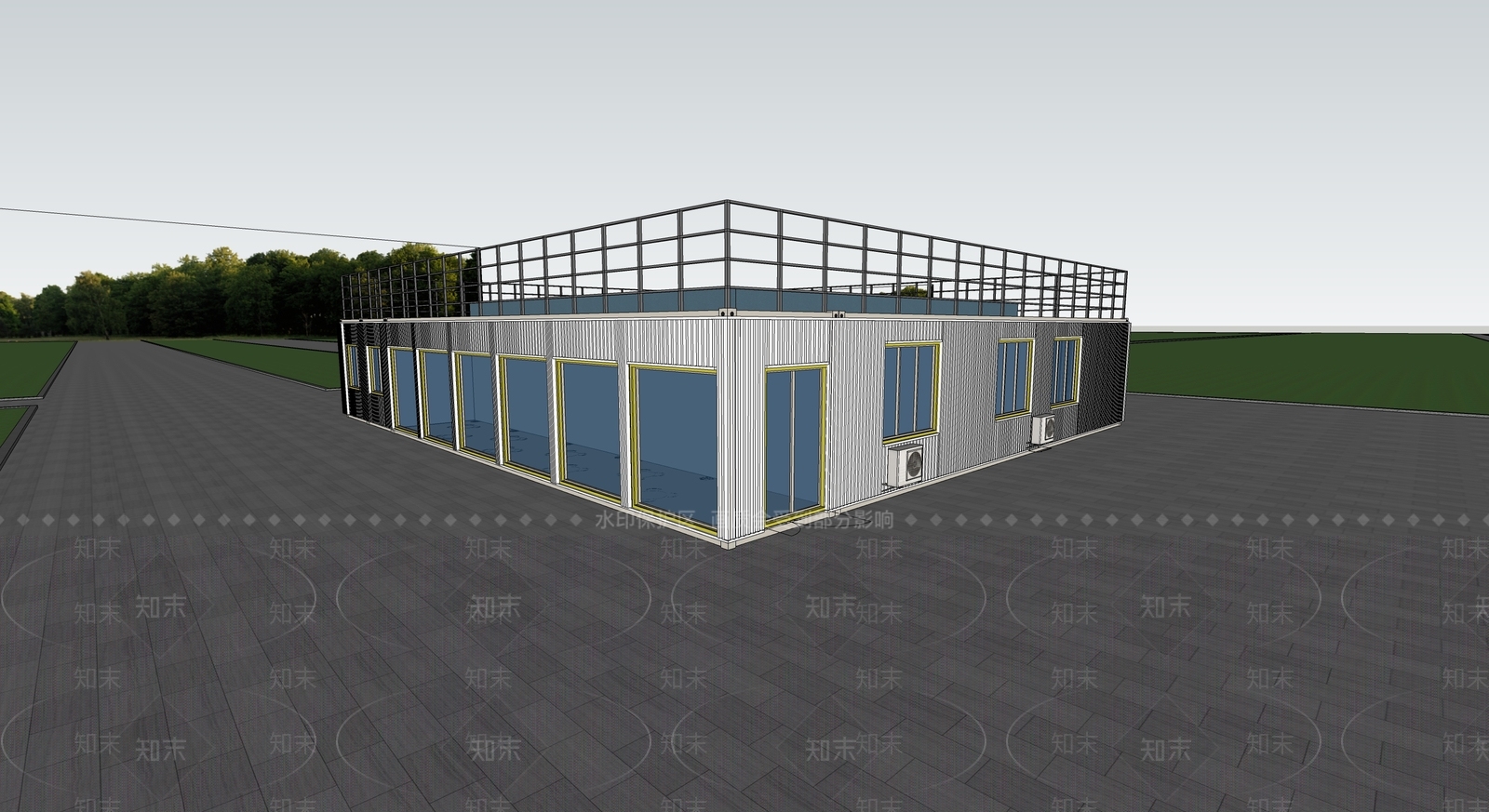 现代商场建筑SU模型下载【ID:1170165925】