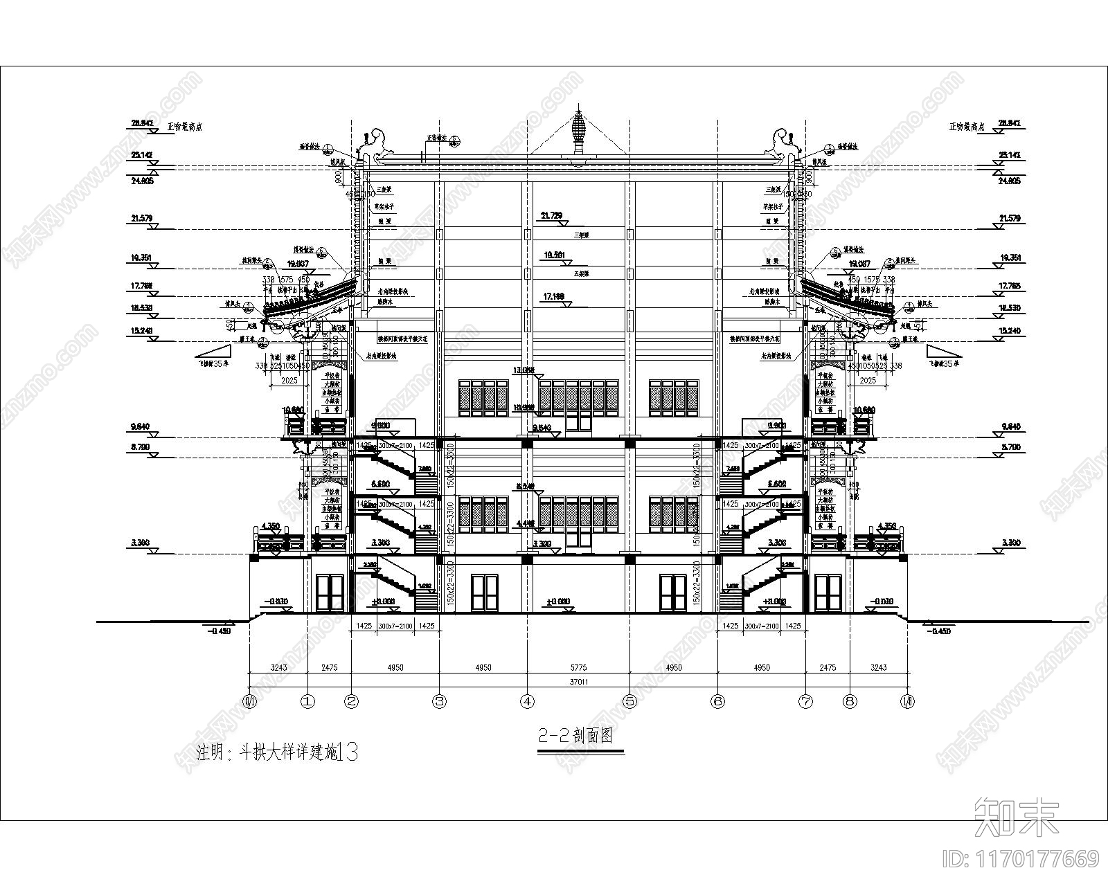 现代古建cad施工图下载【ID:1170177669】