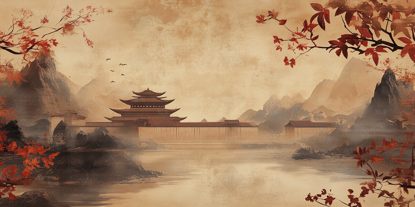 新中式中式壁画贴图下载【ID:1170185568】