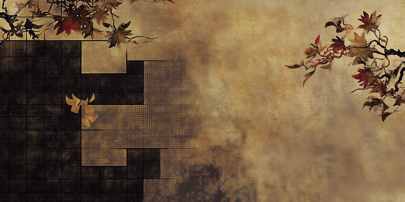 日式中古壁画贴图下载【ID:1170185755】