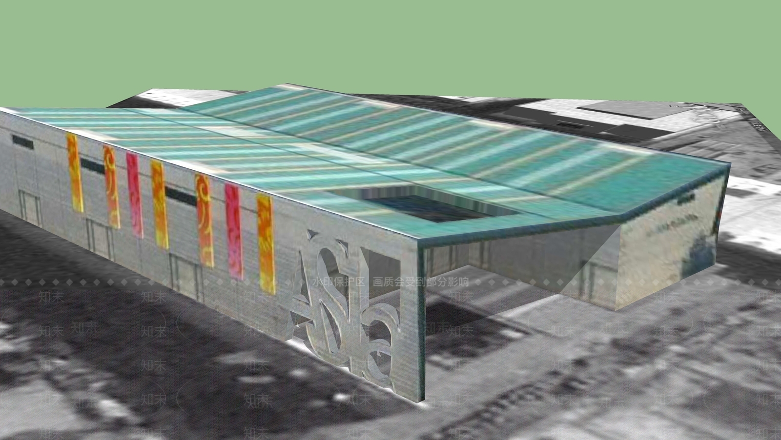 现代展览馆建筑SU模型下载【ID:1170188039】