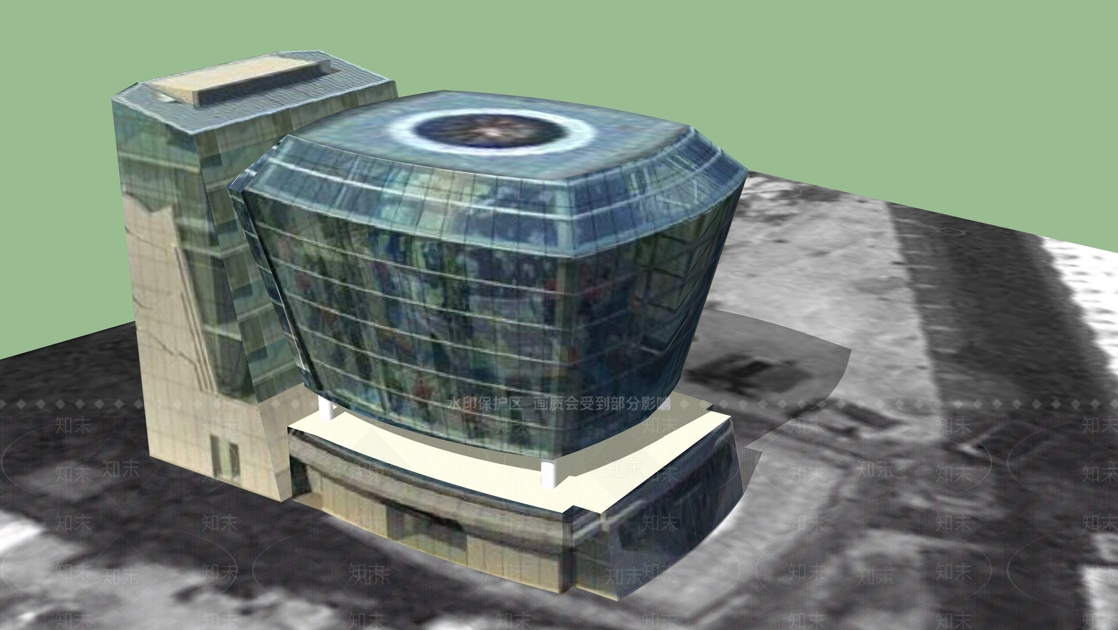现代展览馆建筑SU模型下载【ID:1170188622】