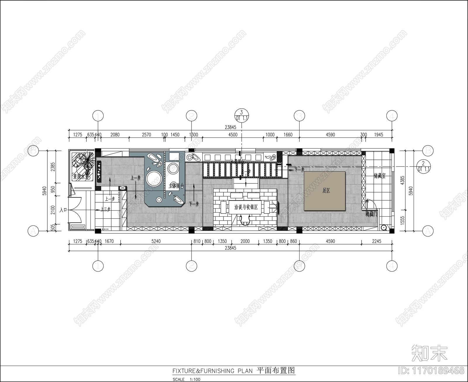 现代新中式商场施工图下载【ID:1170189468】