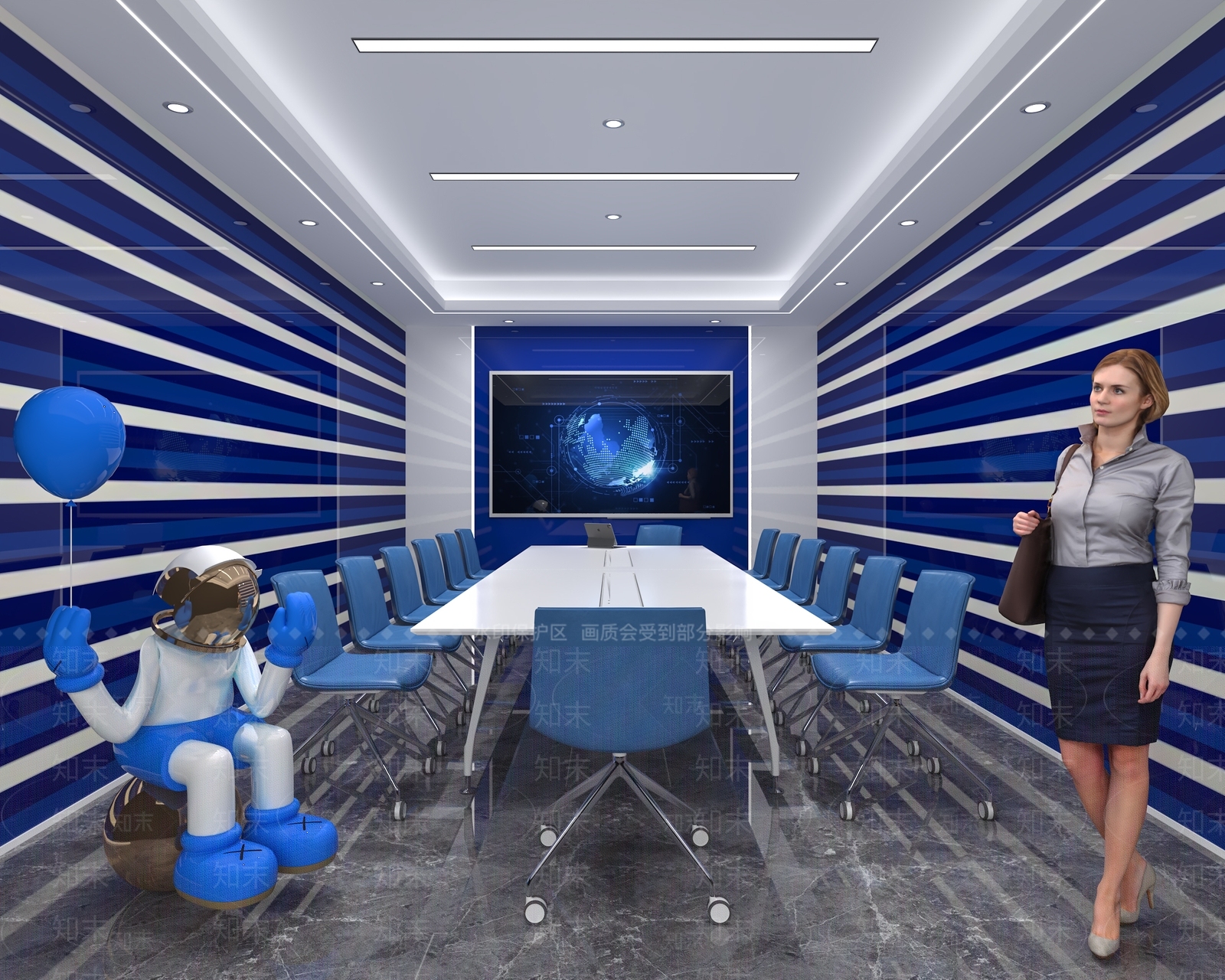 现代会议室3D模型下载【ID:1170194151】