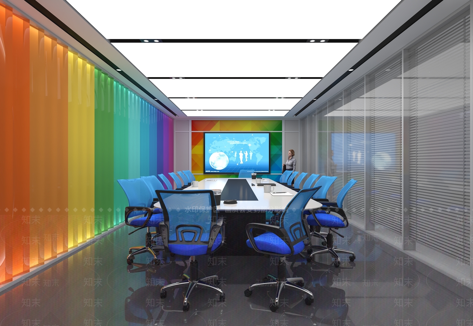 现代会议室3D模型下载【ID:1170194570】