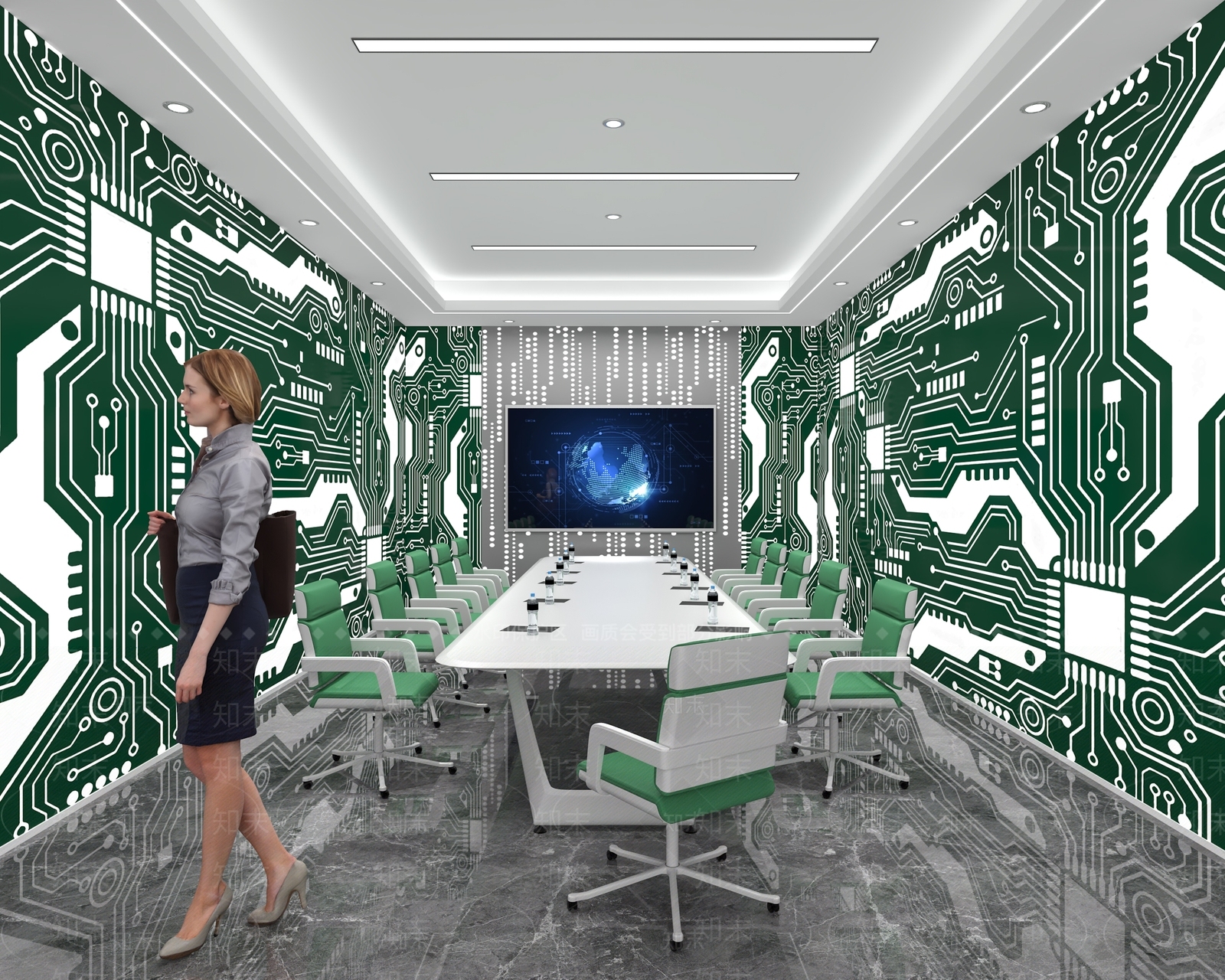 现代会议室3D模型下载【ID:1170196188】