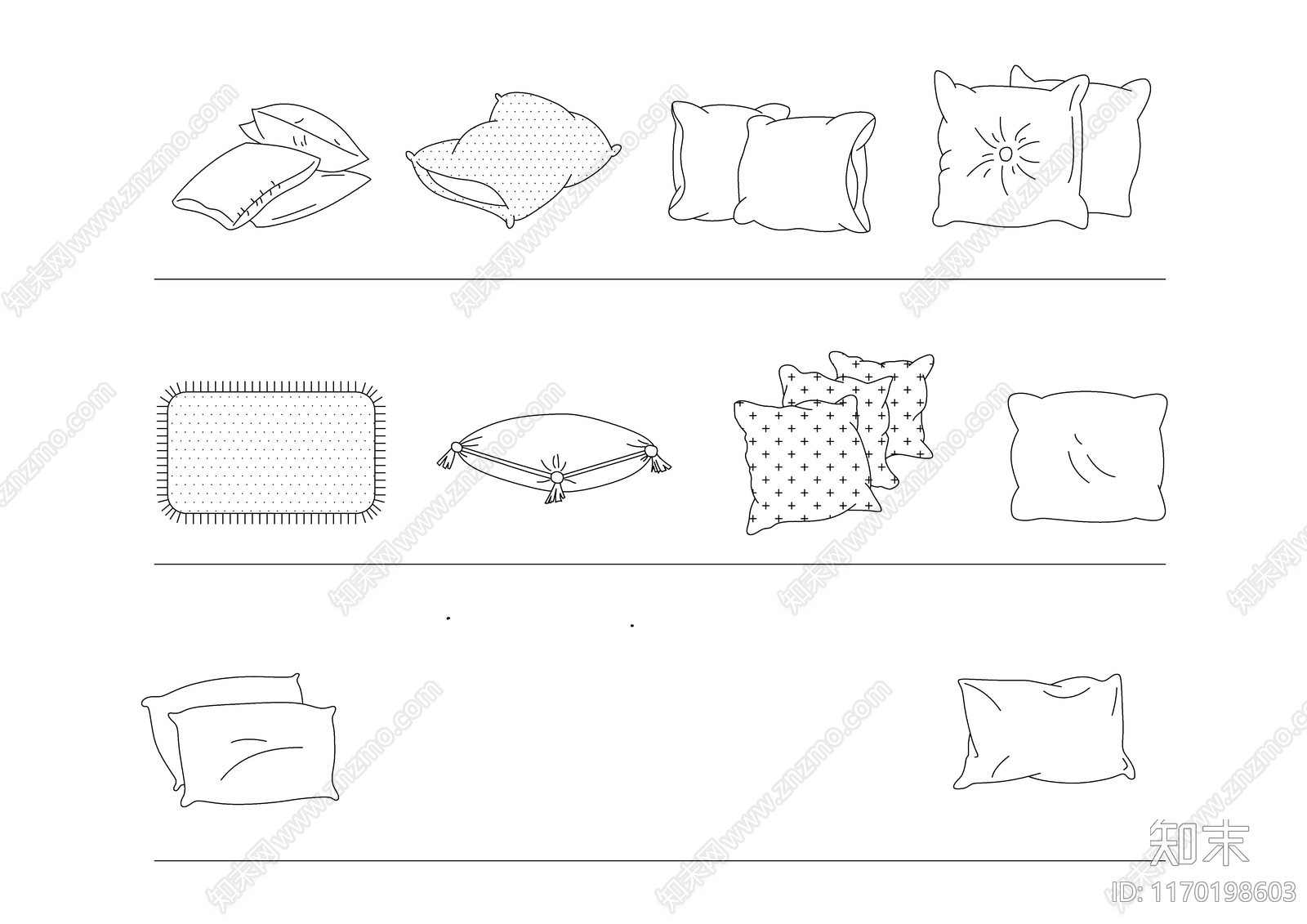 现代床施工图下载【ID:1170198603】