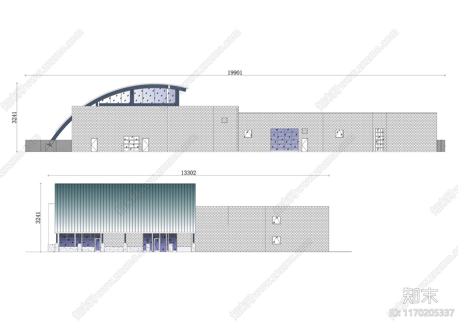 现代酒店建筑施工图下载【ID:1170205337】