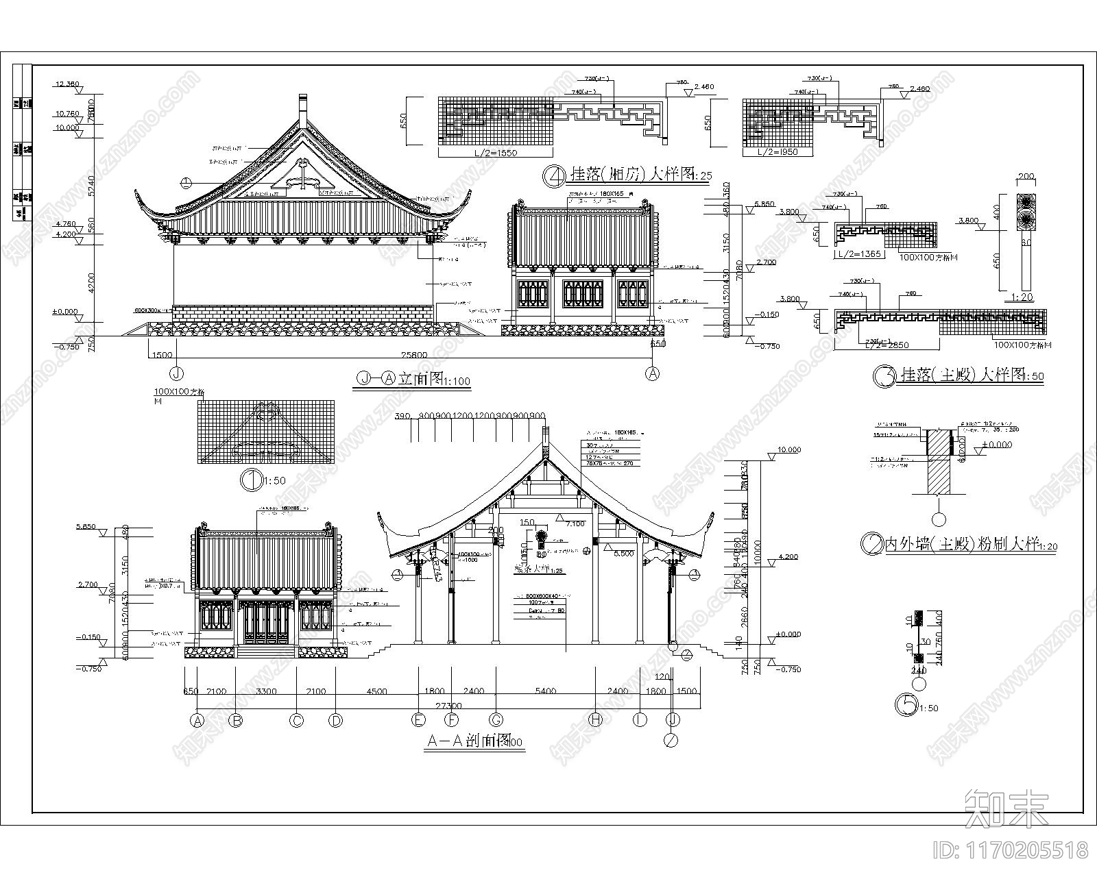 中式古建cad施工图下载【ID:1170205518】