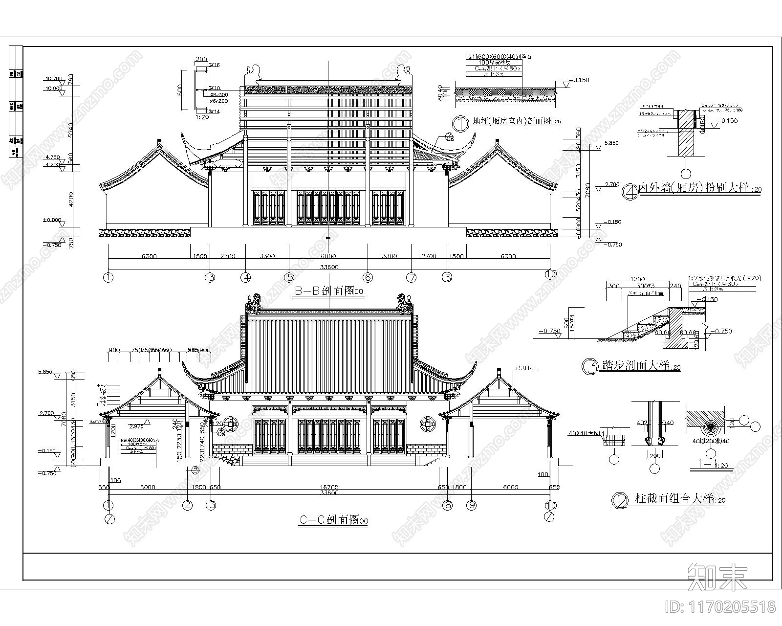 中式古建cad施工图下载【ID:1170205518】