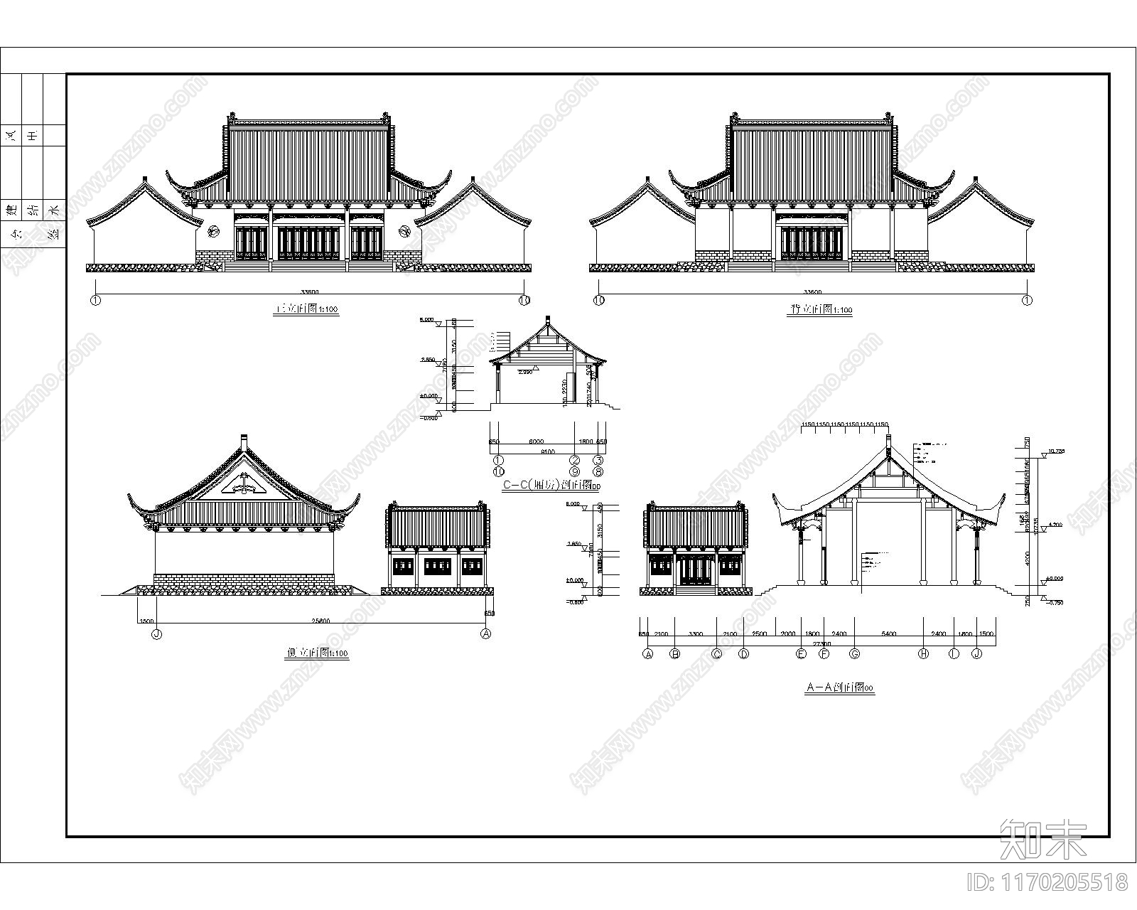 中式古建cad施工图下载【ID:1170205518】