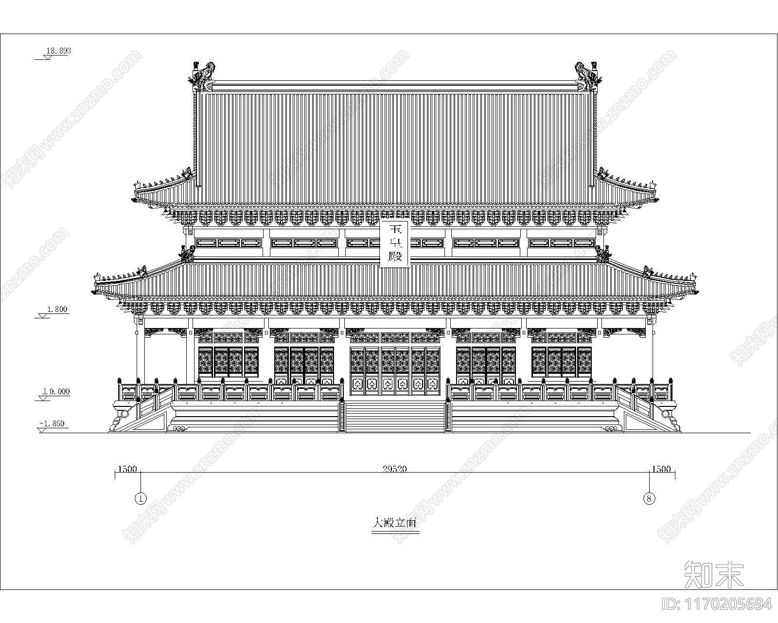 现代古建cad施工图下载【ID:1170205694】