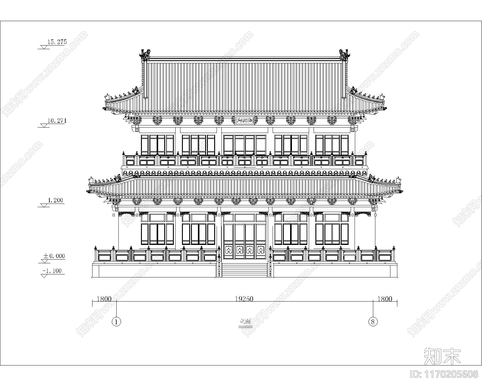 中式古建cad施工图下载【ID:1170205608】