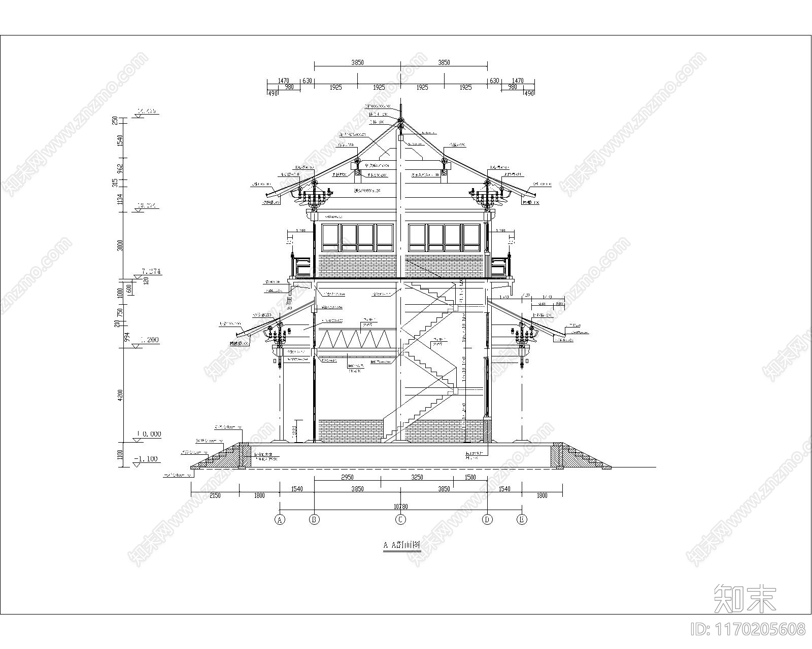 中式古建cad施工图下载【ID:1170205608】