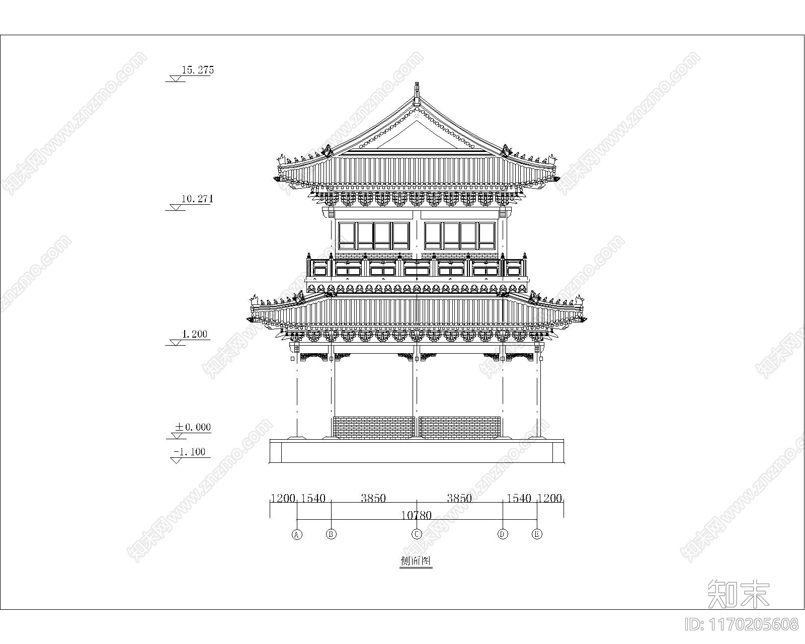 中式古建cad施工图下载【ID:1170205608】