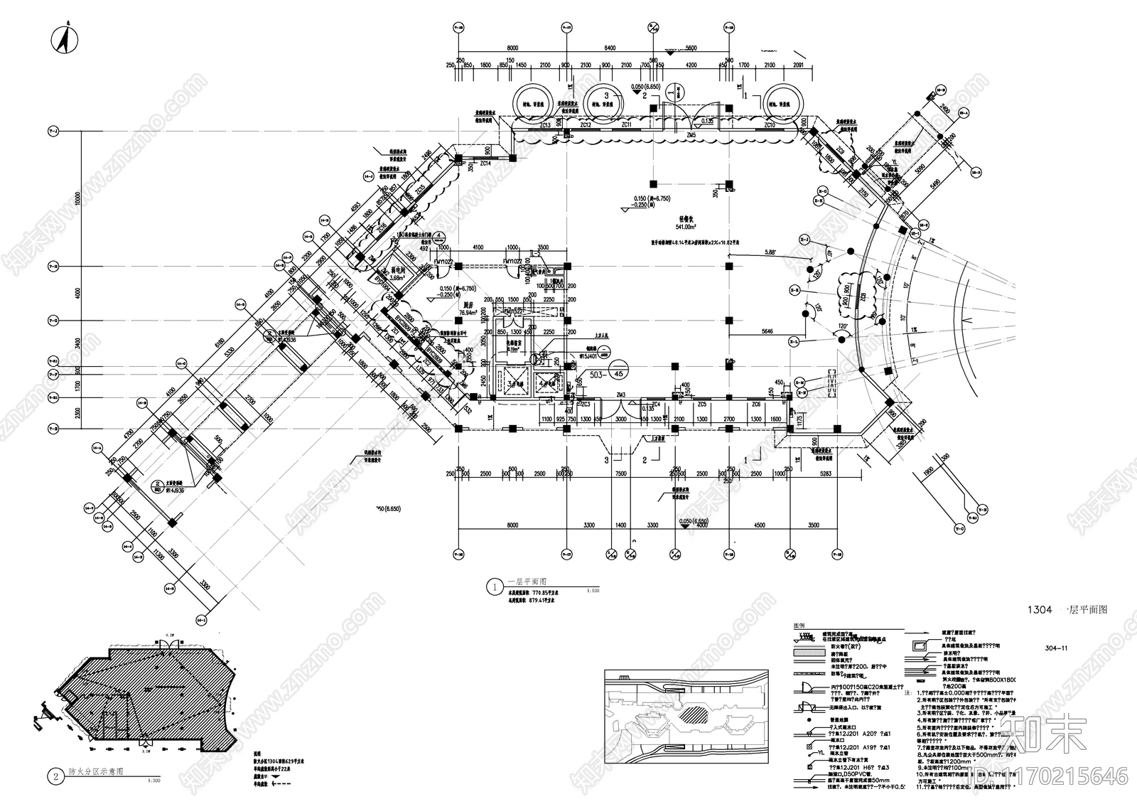 现代新中式商业街cad施工图下载【ID:1170215646】