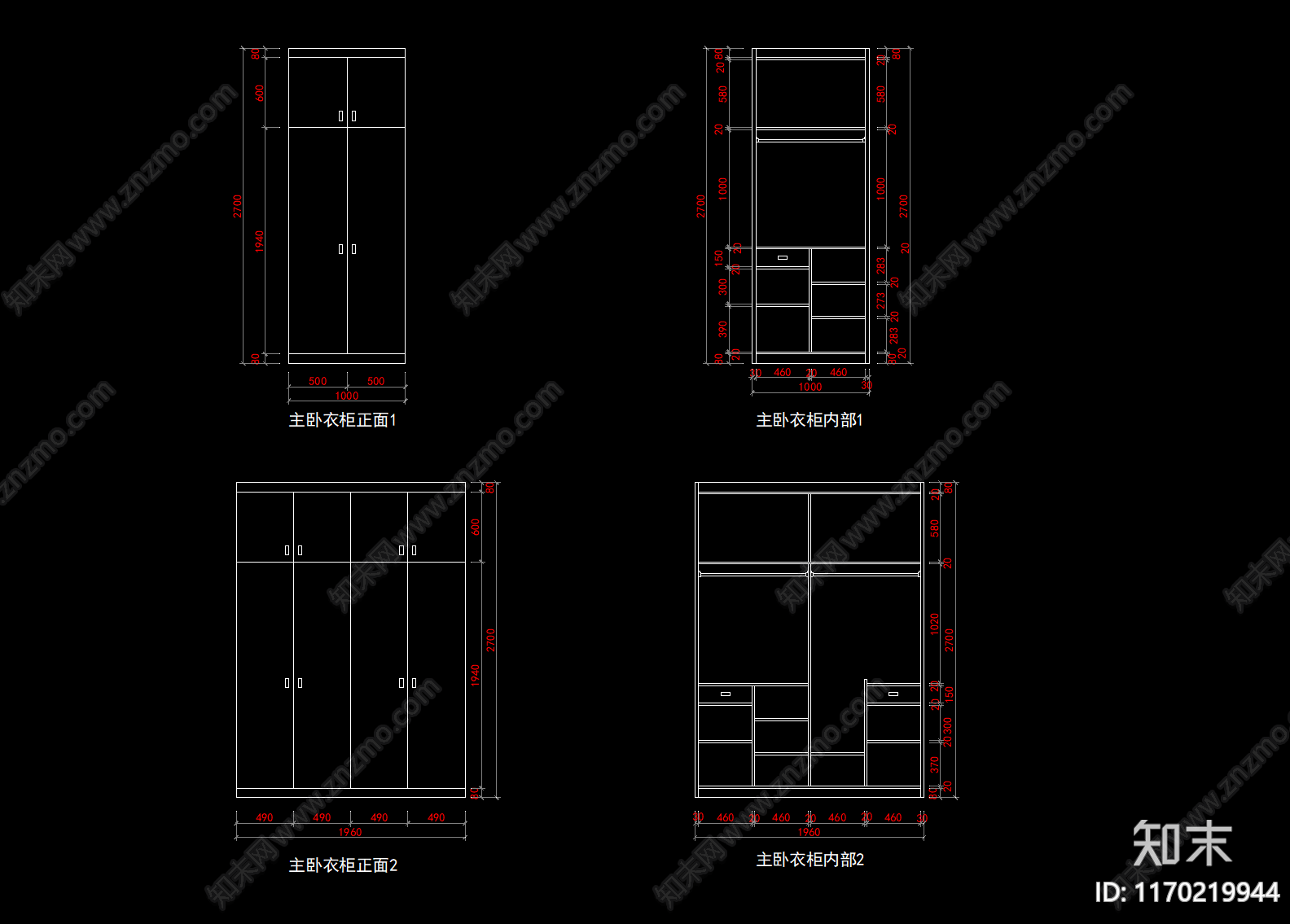 现代整体家装空间cad施工图下载【ID:1170219944】