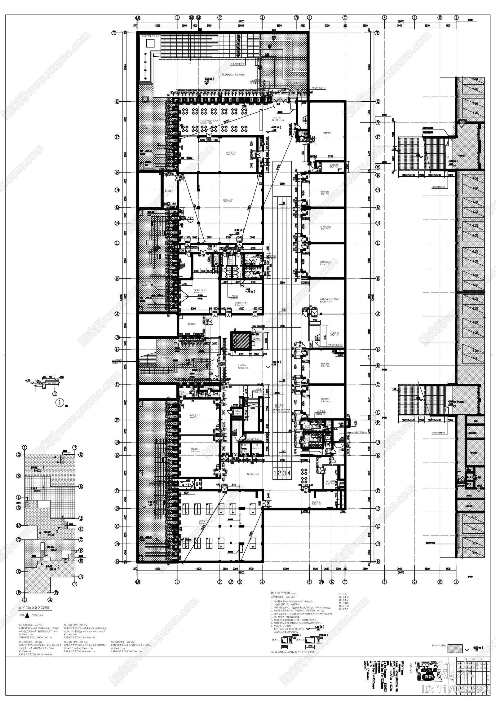 现代图书馆建筑cad施工图下载【ID:1170222801】