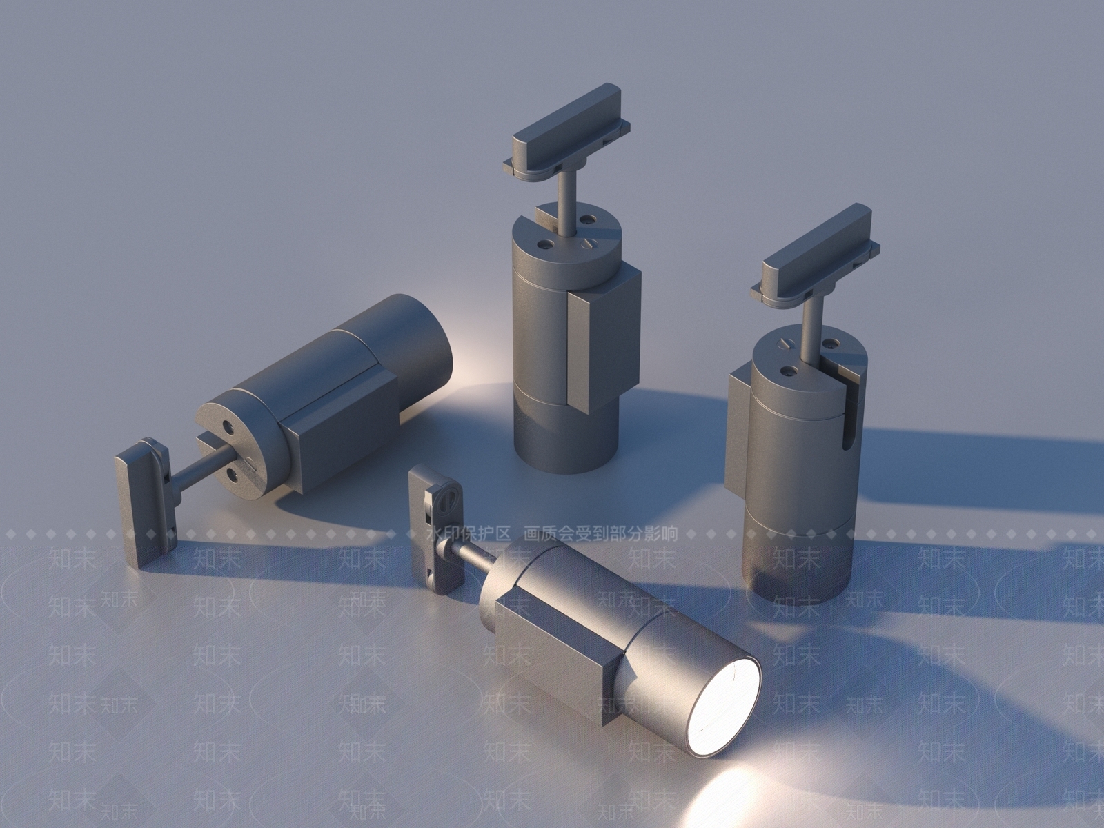 现代筒灯3D模型下载【ID:1170228742】