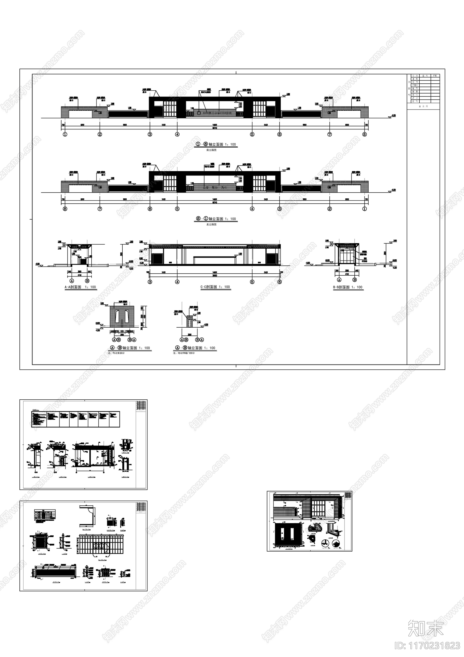 现代学校建筑cad施工图下载【ID:1170231823】
