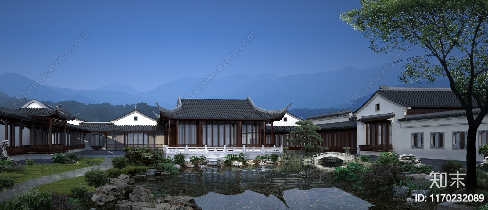 中式别墅建筑施工图下载【ID:1170232089】