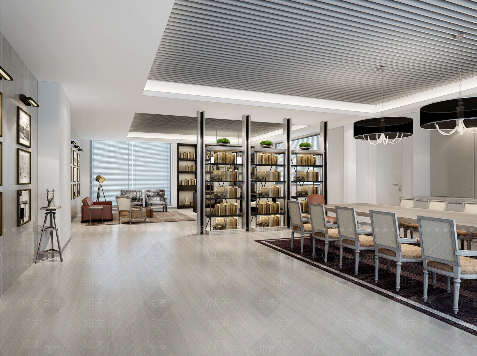 现代北欧办公室3D模型下载【ID:1170235607】