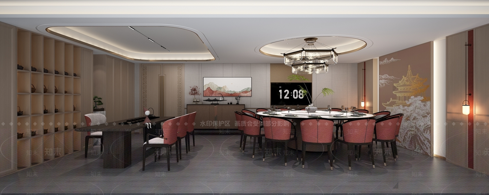 新中式包厢3D模型下载【ID:1170238438】