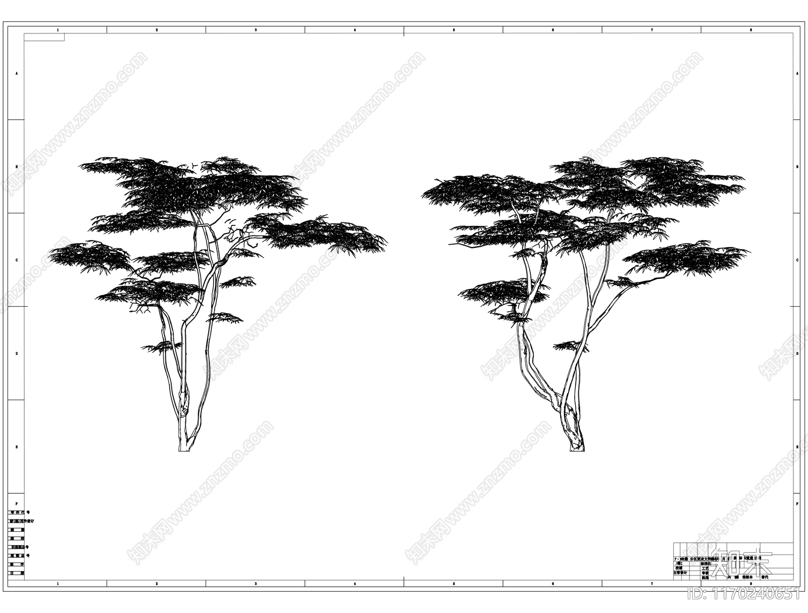 现代新中式树施工图下载【ID:1170240651】