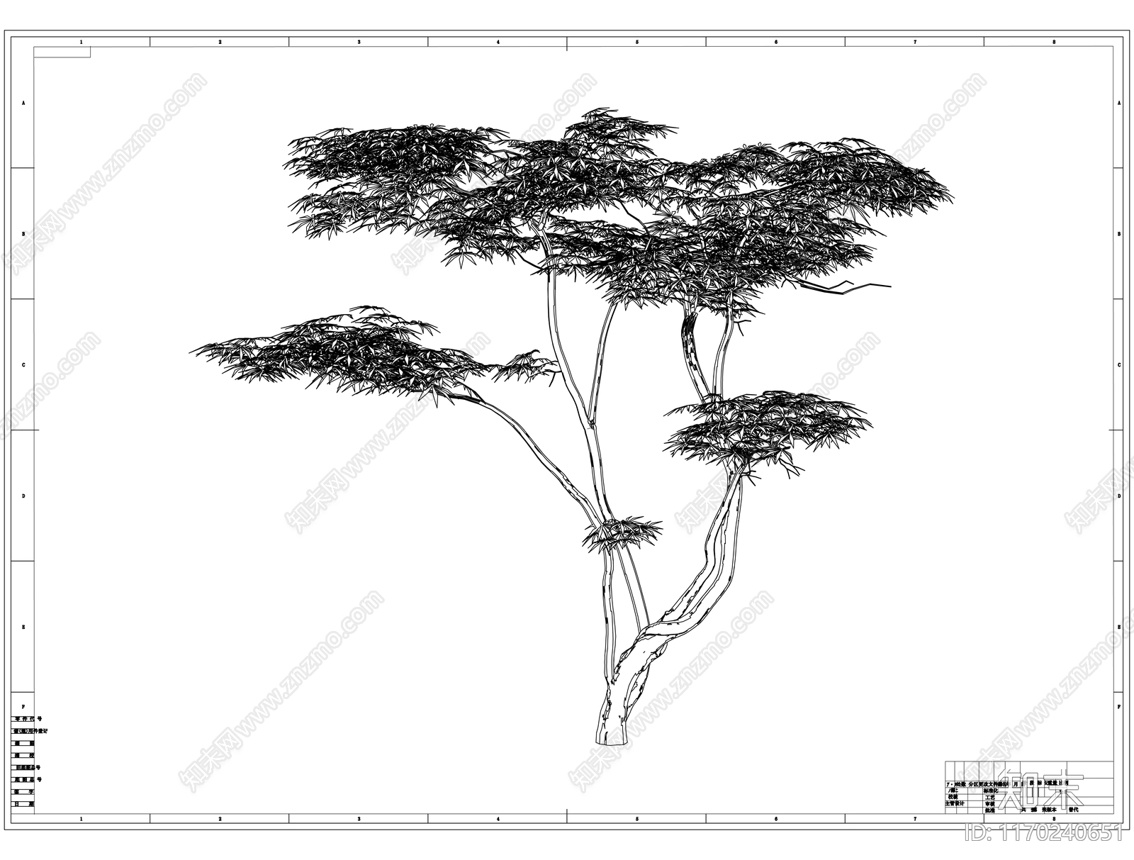 现代新中式树施工图下载【ID:1170240651】