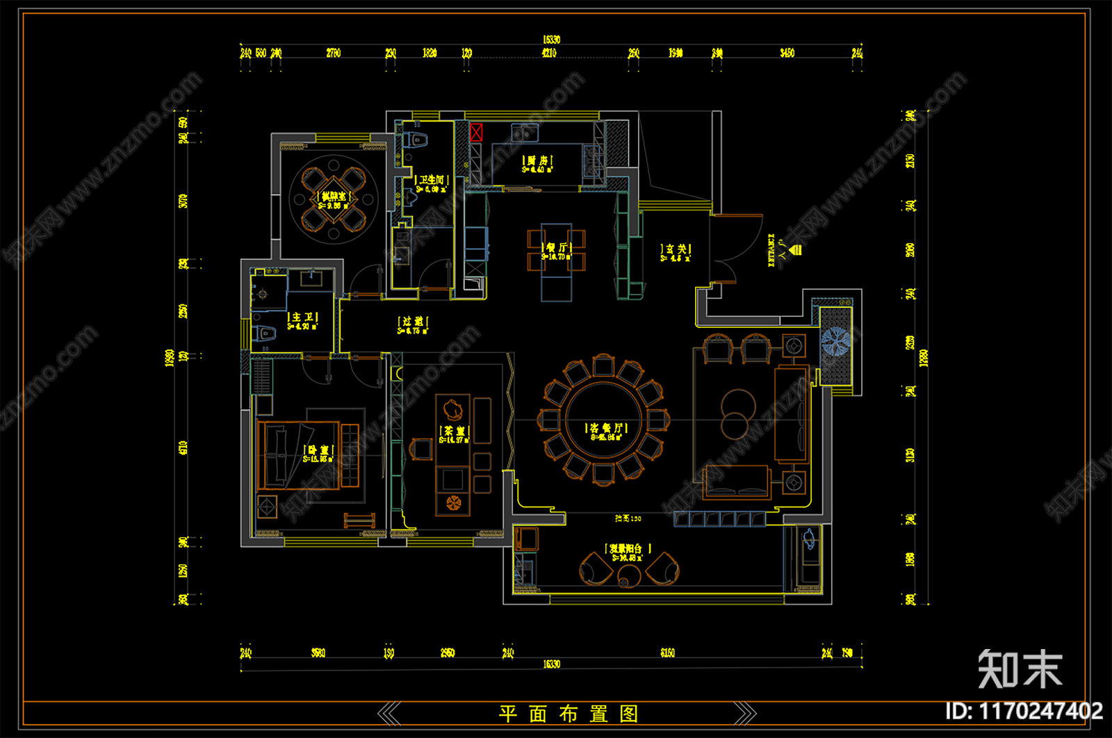 现代整体家装空间cad施工图下载【ID:1170247402】