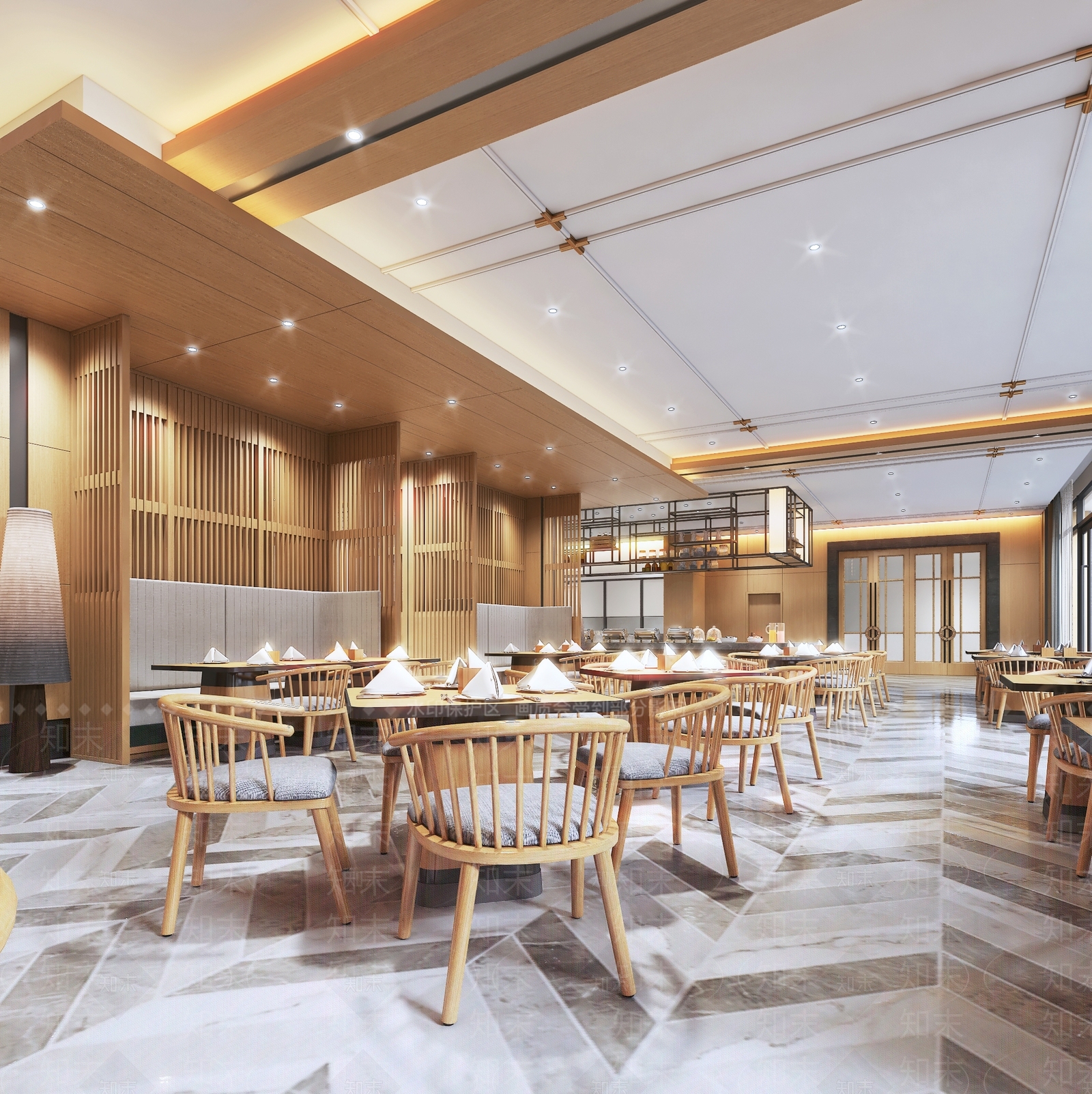 新中式自助餐厅3D模型下载【ID:1170251504】