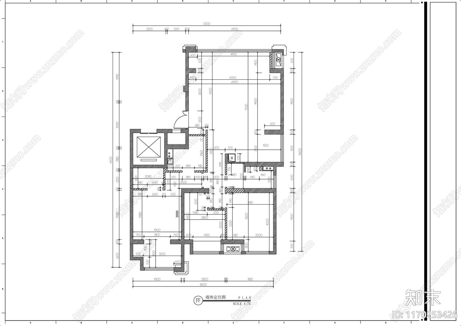 法式整体家装空间cad施工图下载【ID:1170253426】