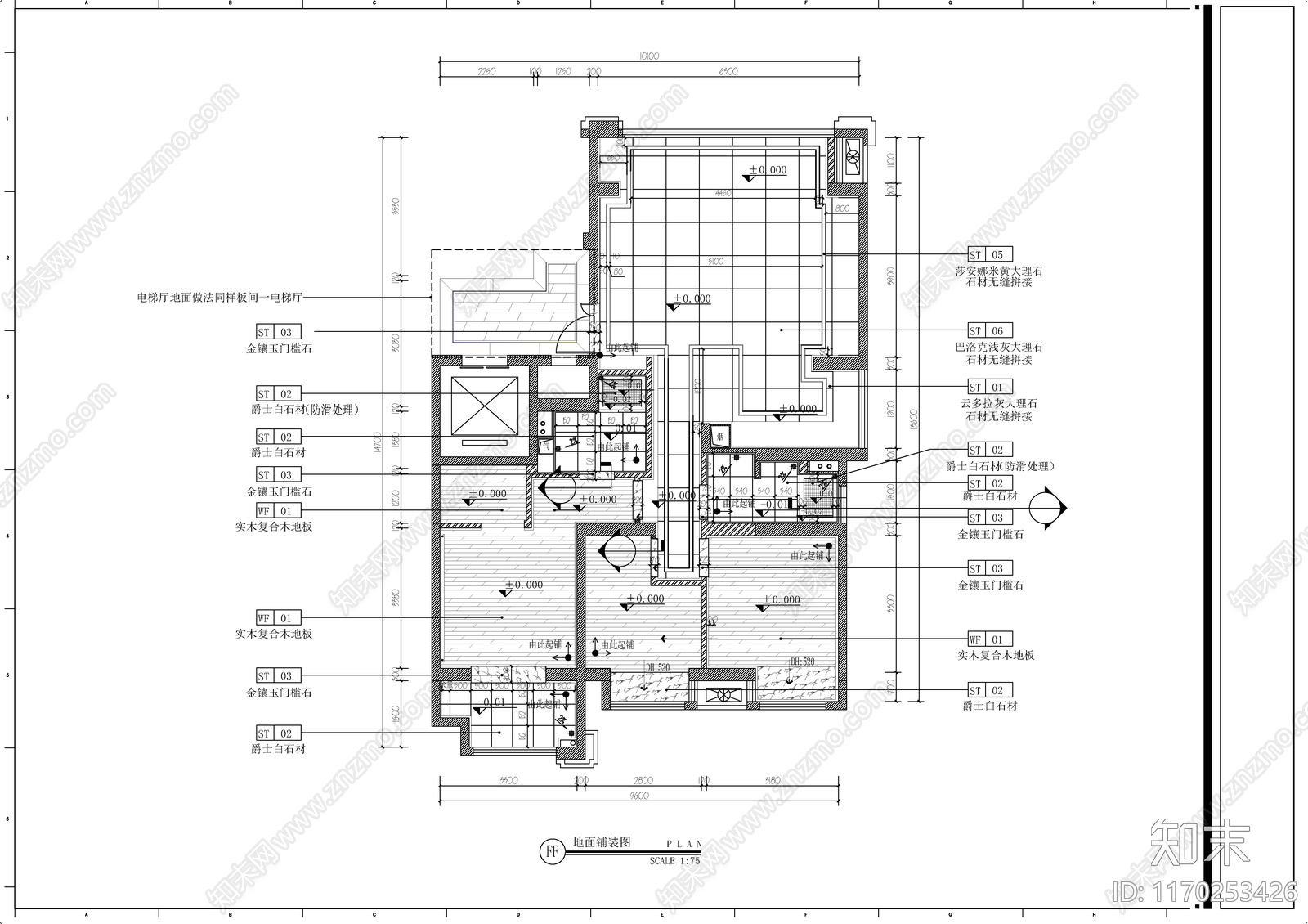 法式整体家装空间cad施工图下载【ID:1170253426】